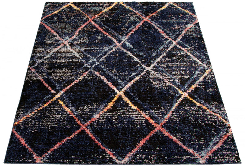 Makondo Abstract Navy Blue Area Rug - 8'0\" x 10'0\"