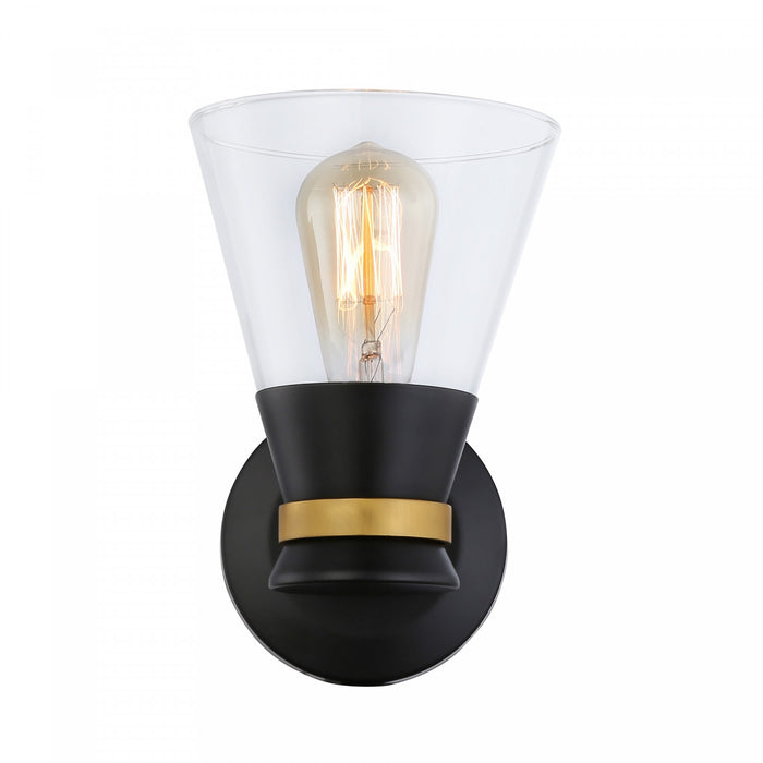 Kanata Black & Brushed Brass 1-Light Sconce
