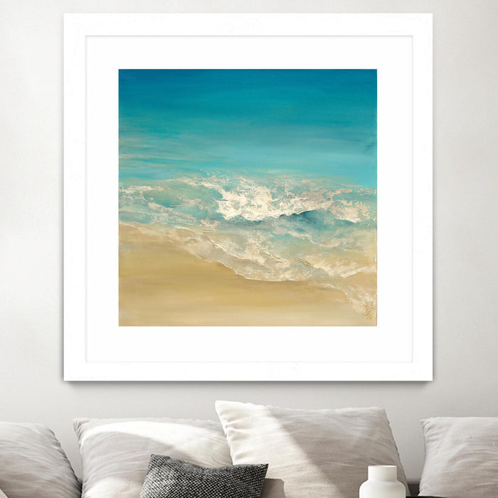 \"Coastal Viewpoint Ii\" Matted and Framed White 30x30 Wall Art