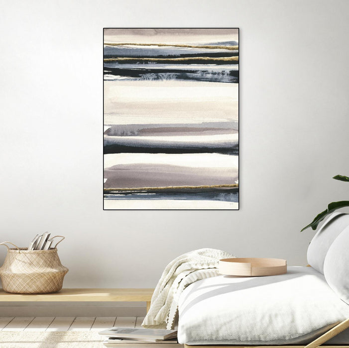 \"Gilded Grey Iii\" Canvas Framed Black 18x24 Wall Art