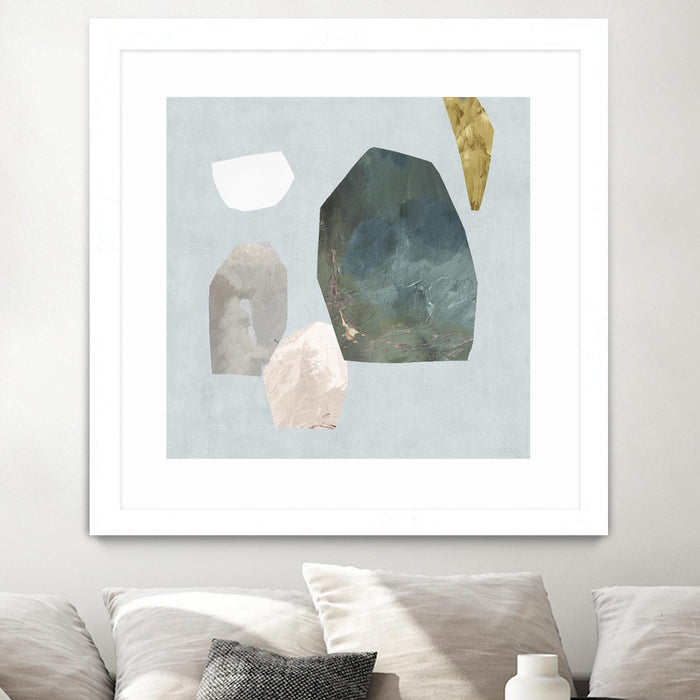 \"Assembly I\" Matted and Framed White 30x30 Wall Art