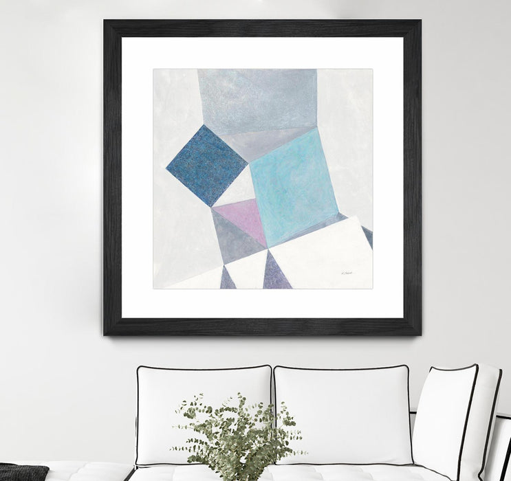 \"Bay Bridge V1\" Matted and Framed Black 36x36 Wall Art
