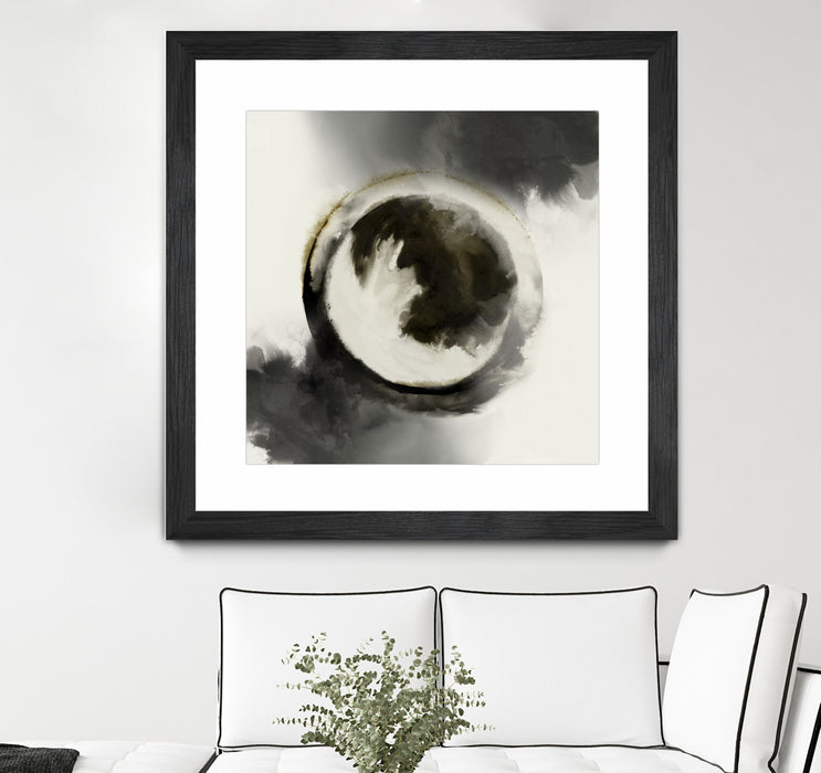 \"Smokey Circumference\" Matted and Framed Black 36x36 Wall Art