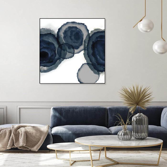 \"Blotted Ink Ii\" Canvas Framed Black 20x20 Wall Art