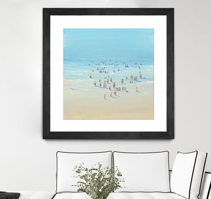 \"Beach Day Ii\" Matted and Framed Black 30x30 Wall Art