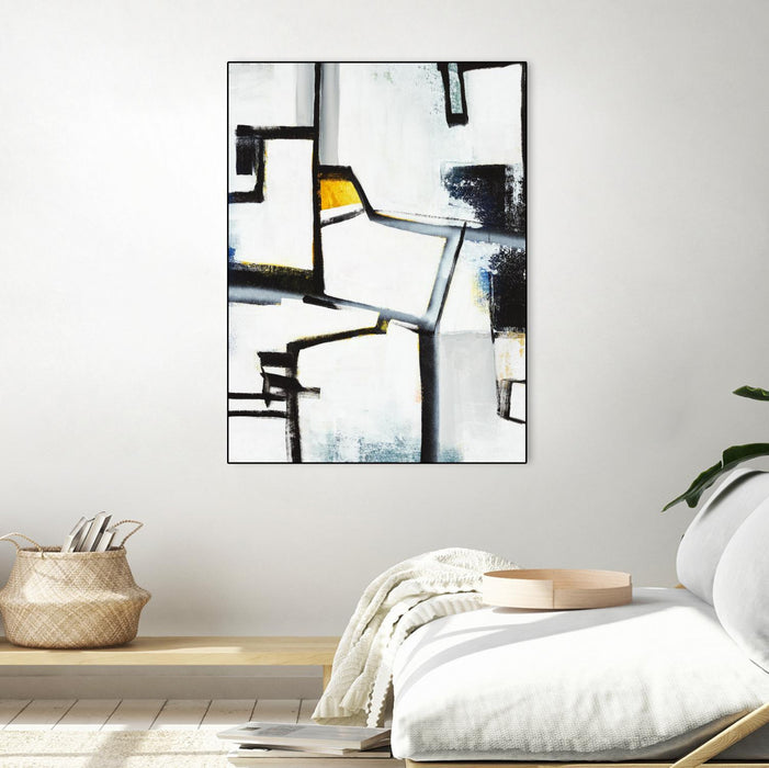 \"The A Line Ii\" Canvas Framed Black 30x40 Wall Art