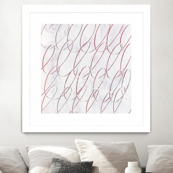 \"Hula I\" Matted and Framed White 36x36 Wall Art