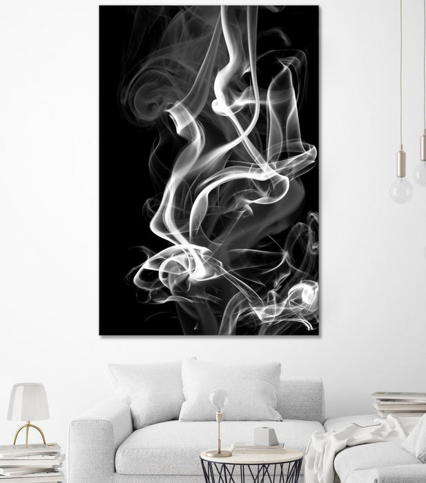 \"Black Smoke Abstract\" Giant Art 72x48 Wall Art
