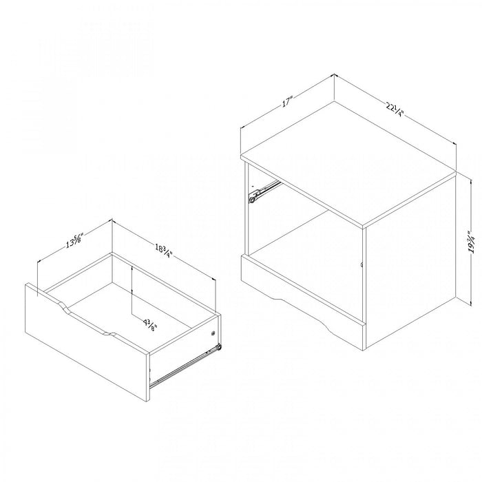 Holland 1-Drawer Nightstand - Natural Walnut