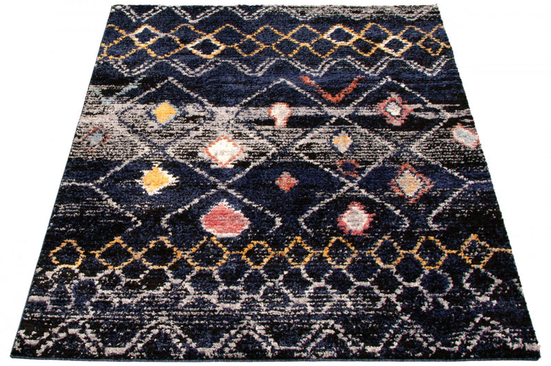 Makondo Classic Navy Blue Area Rug - 6'7\" x 9'6\"