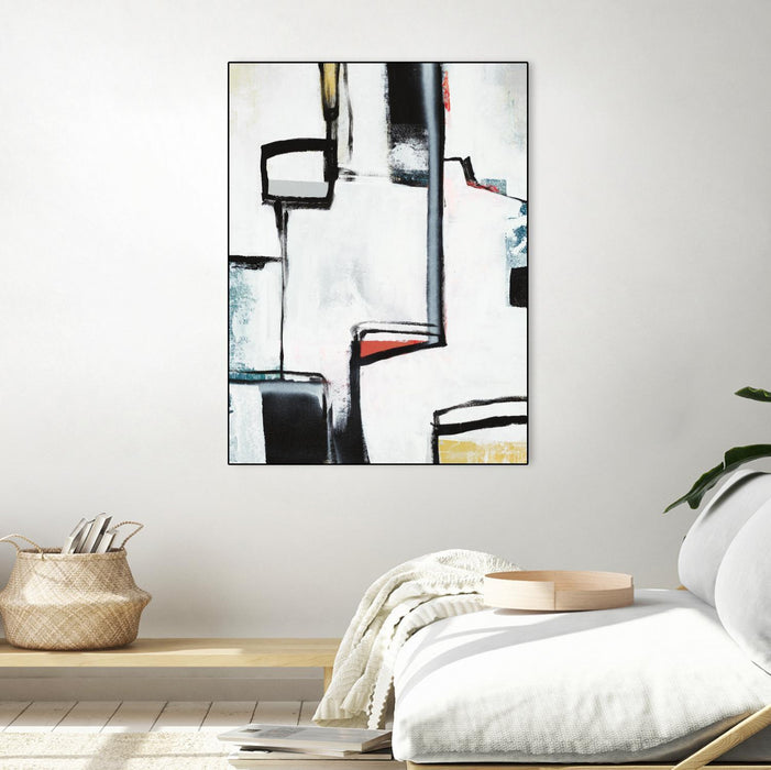 \"The A Line I\" Canvas Framed Black 18x24 Wall Art