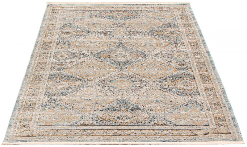 Leandra Taupe/blue Rug 3'11\" X 5'11\" Area Rug
