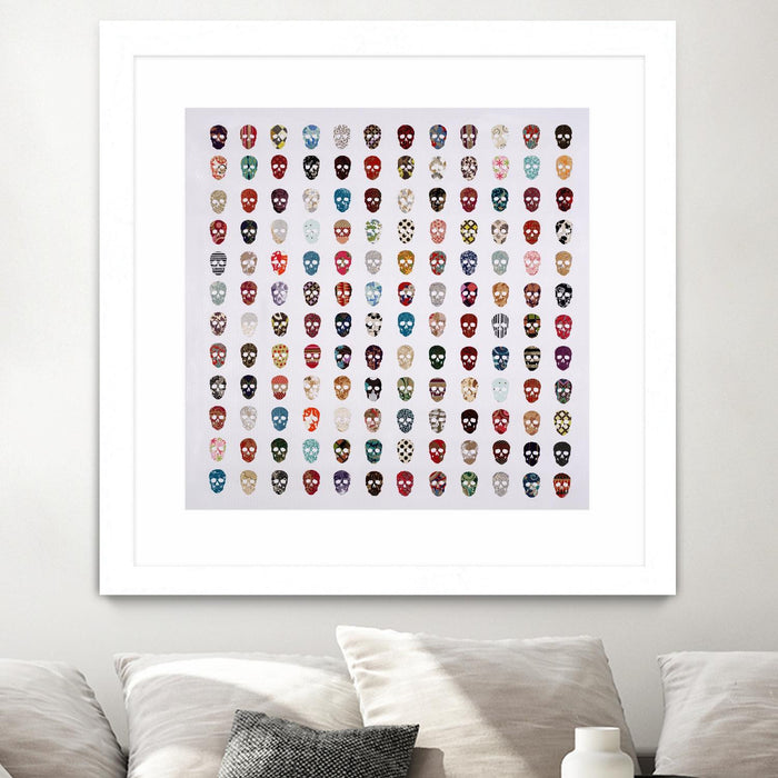 \"Gorgeous Crowd\" Matted and Framed White 36x36 Wall Art