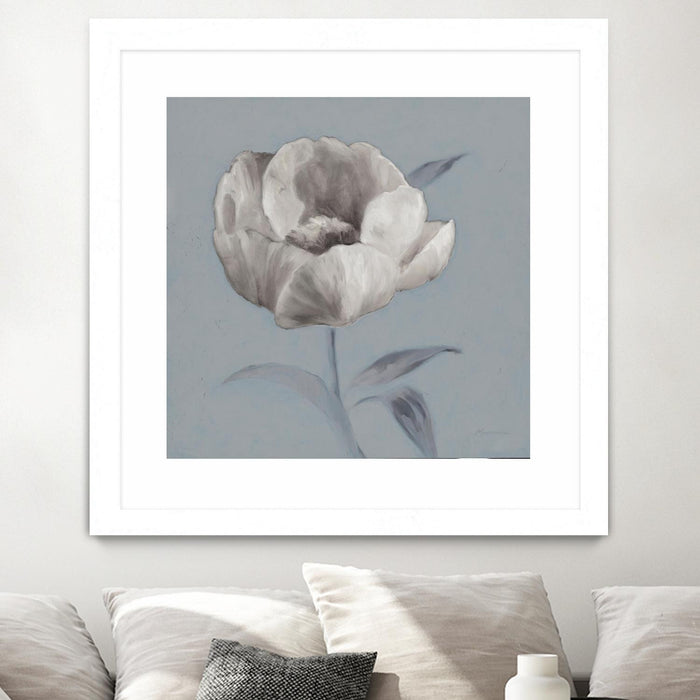 \"Floral Symposium I\" Matted and Framed White 30x30 Wall Art