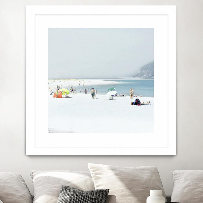 \"Troia\" Matted and Framed White 30x30 Wall Art