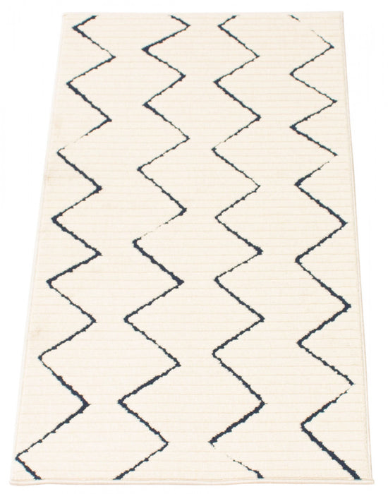 Kimi Blue-Ivory 2'8\" x 4'11\" Area Rug