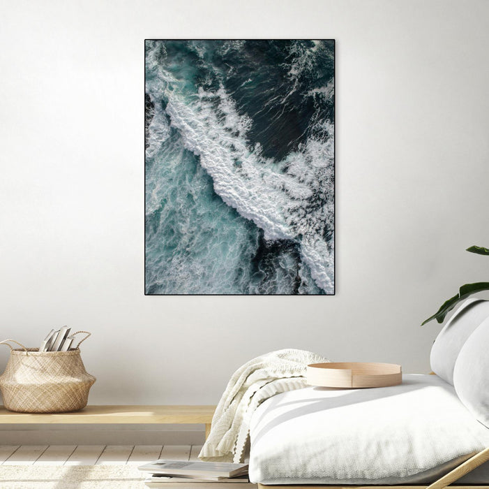 \"From Above 9\" Canvas Framed Black 30x40 Wall Art