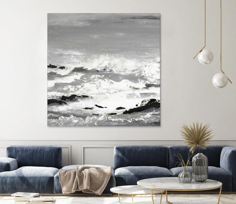 \"Rocks And Waves\" Giant Art 72x72 Wall Art