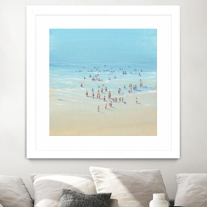 \"Beach Day Ii\" Matted and Framed White 36x36 Wall Art