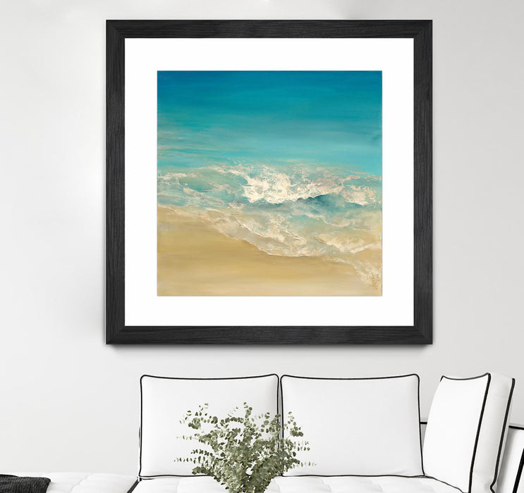 \"Coastal Viewpoint Ii\" Matted and Framed Black 36x36 Wall Art