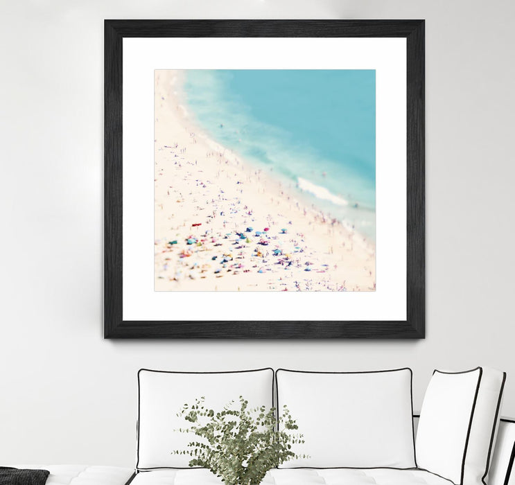 \"Beach Love\" Matted and Framed Black 30x30 Wall Art