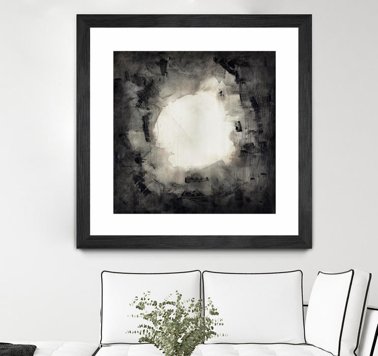 \"Positives And Negatives Ii\" Matted and Framed Black 36x36 Wall Art