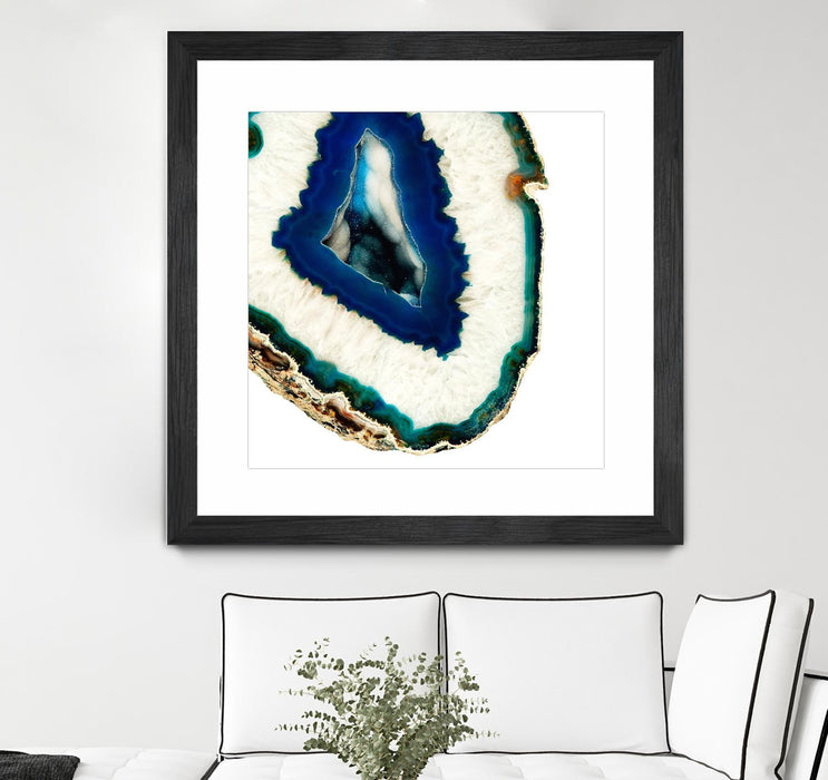 \"Mediterranean Agate A\" Matted and Framed Black 30x30 Wall Art