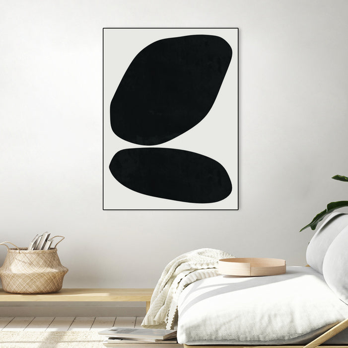 \"Black Abstract Ii\" Canvas Framed Black 30x40 Wall Art