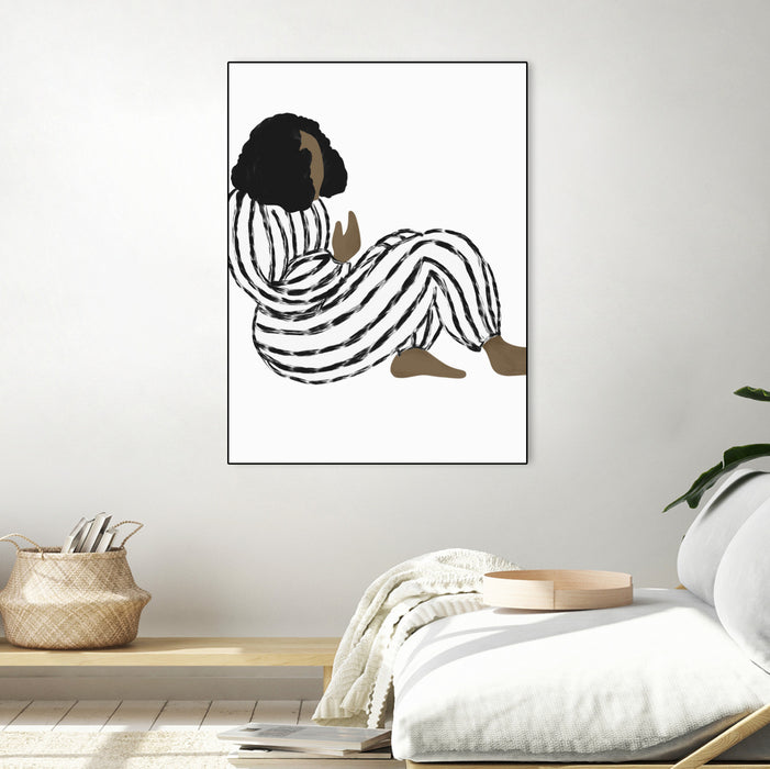 \"Form Vi\" Canvas Framed Black 30x40 Wall Art