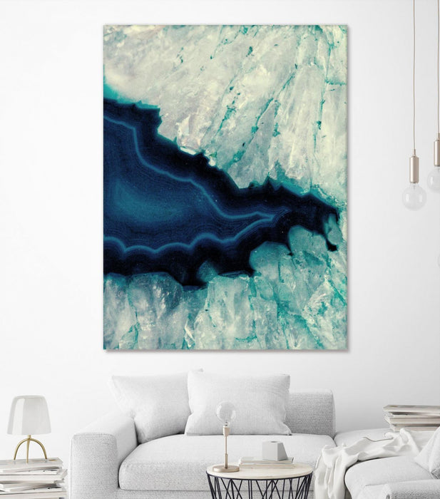 \"Up Close Blue Mineral Ii\" Giant Art 72x54 Wall Art