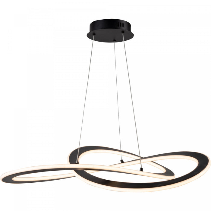 Wave Black Integrated LED Chandelier