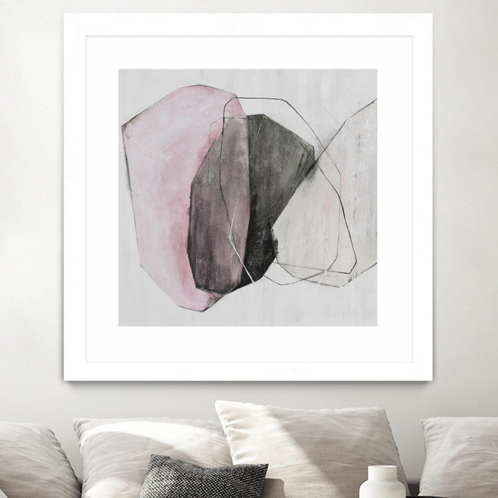 \"Tickled With Pink\" Matted and Framed White 36x36 Wall Art