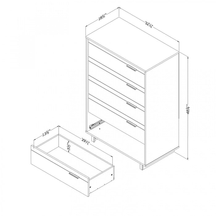 Fynn 5-Drawer Chest - Grey Oak