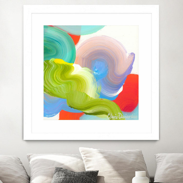 \"Vav 05\" Matted and Framed White 36x36 Wall Art