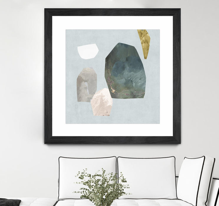 \"Assembly I\" Matted and Framed Black 36x36 Wall Art