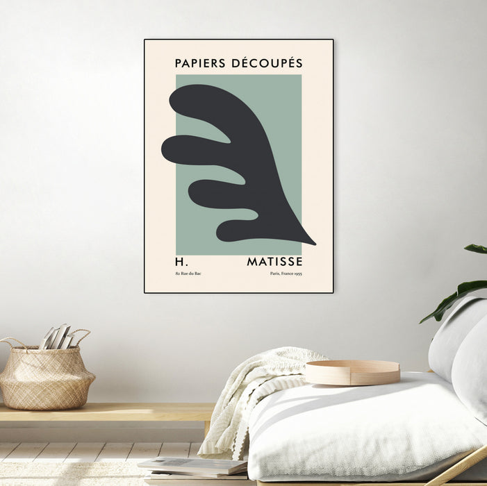 \"Papiers Découpés Vi\" Canvas Framed Black 18x24 Wall Art