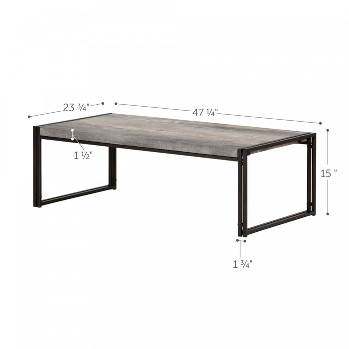 Gimetri Rectangular Coffee Table - Soft Grey