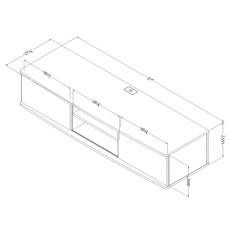 Agora Wall Mounted Media Console White And Weathered Oak The Brick