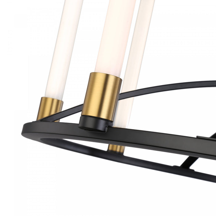 Infiniti Matte Black & Brass 8-Light Integrated LED Chandelier