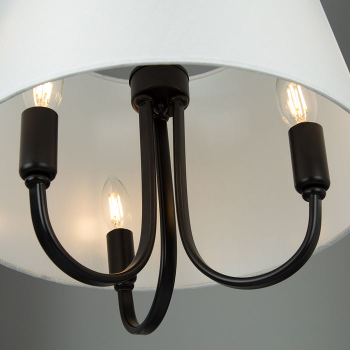 Rhythm 3-Light Semi-Flush Black Mount