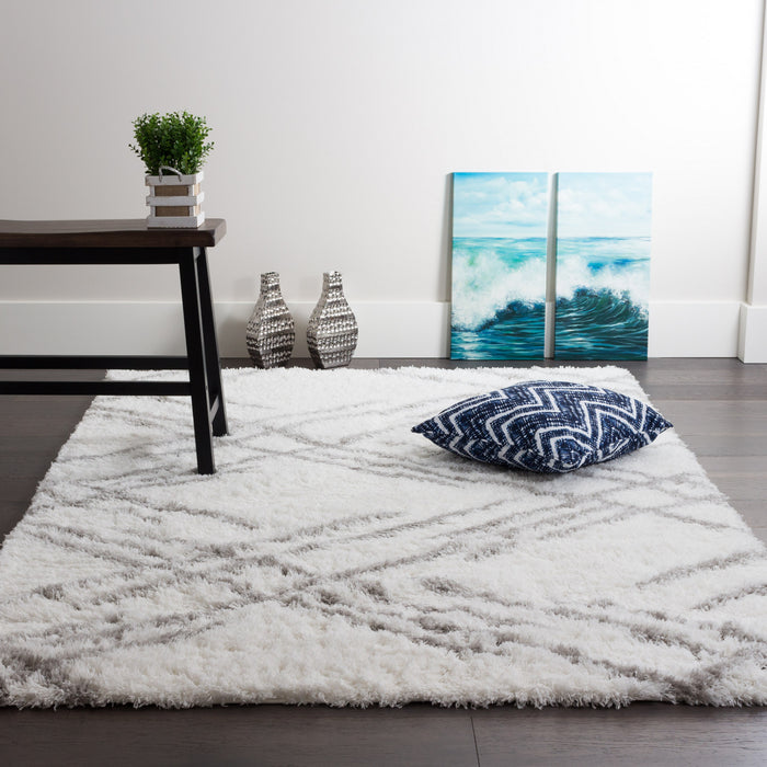 Ker White Lines 5x8 Area Rug