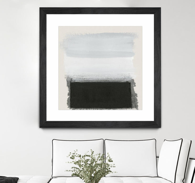 \"Star Night Interlude\" Matted and Framed Black 30x30 Wall Art