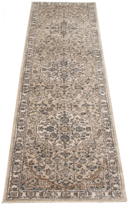 Octavian Tabriz Beige-Ivory Area Rug - 2'7\" x 8'2\"