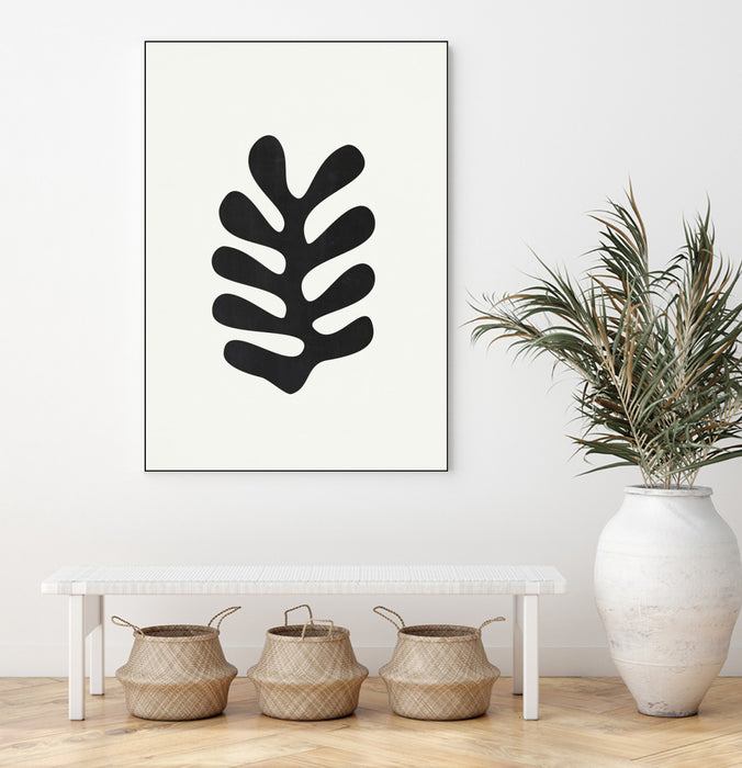 \"Papiers Découpés Iii\" Canvas Framed Black 24x36 Wall Art