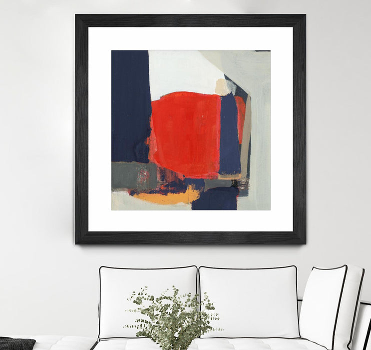 \"Orange Crush V6\" Matted and Framed Black 30x30 Wall Art
