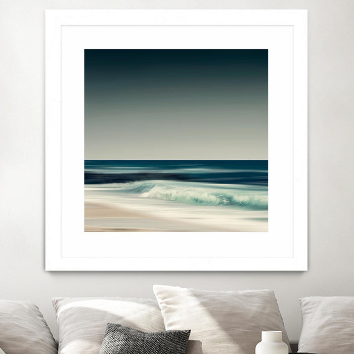\"Cristal Surf\" Matted and Framed White 30x30 Wall Art
