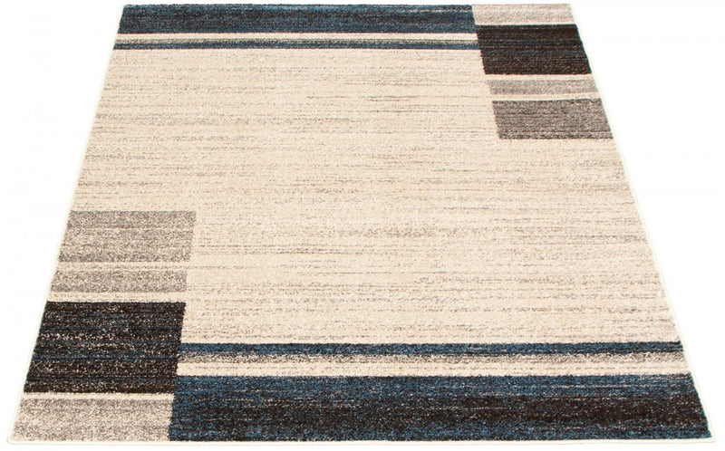 Aya Ivory-Blue Area Rug - 5'3\" x 7'3\"