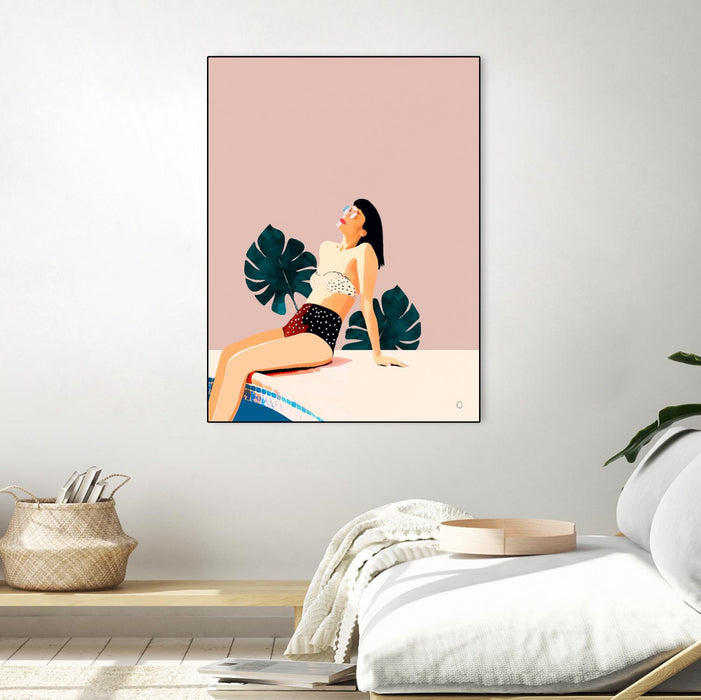 \"Sunday\" Canvas Framed Black 18x24 Wall Art