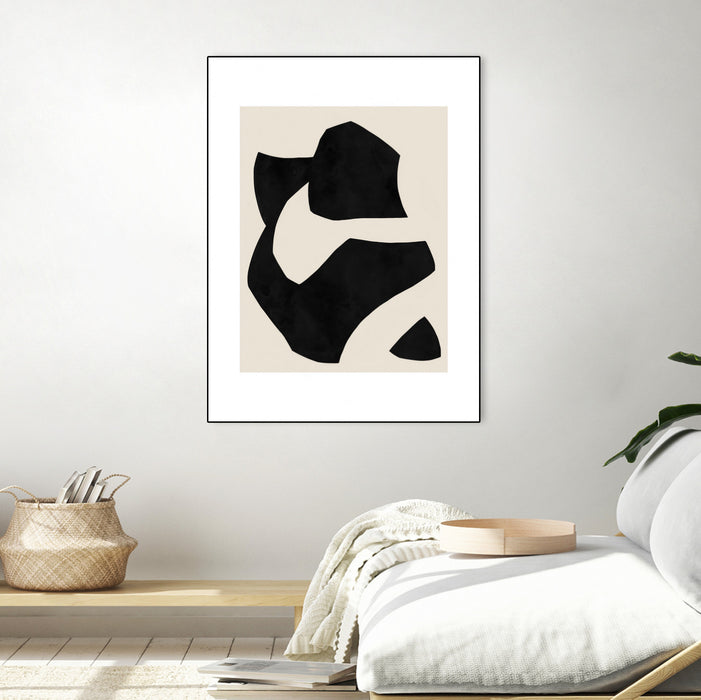 \"Untilted\" Canvas Framed Black 24x32 Wall Art