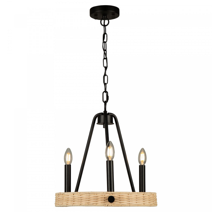 Perris 3-Light Black Chandelier